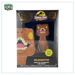 Funko Pop! Jurassic Park 30th Anniversary - Velociraptor (Glows in the Dark) Large Enamel Pin