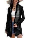 Gyabnw Cardigan Femme, Bolero Femme Chic et Elegant, Translucide Léger Respirant Gilet Long, Noir, M