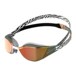 SPEEDO FASTSKIN HYPER ELITE MIRROR KHAKI ZEBRA GOLD ADULT COMPETITION GOGGLES