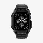 Spigen Rugged Armor Pro, Ask, Smartwatch, Svart, Apple, Apple Watch 10 (46Mm), Termoplastisk Polyuretan (Tpu)