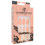 W7 Glamorous Nails - Easy Leopard - Glue Enclosed Salon Press On False Nails