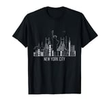 New York City Skyline Statue of Liberty Silhouette USA T-Shirt