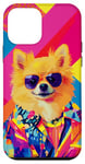 Coque pour iPhone 12 mini Pop-Art coloré pour chien de Poméranie