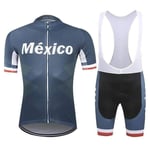 Factory8 - Country Jerseys - Love Your Country! Cycling Jerseys & Sets Collection - Team Mexico Blue Men's Cycling Jersey & Bib Short Set - Grey - L