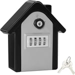 Boite a Cle Securisee Mural Boite a Clé avec Code Numérique & Clés d'urgence, Grand Key Safe Box Format XL Coffre a Clef Extérieur pour Maison, Bureau, Usine, Garages (Argent)