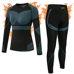 MEETYOO sous-vêtements Thermiques Femme, Ski sous Vetement Chauffant Sport Base Layer Manches Longues pour L'entraînement Running Randonnée Cyclisme