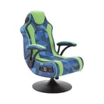 X Rocker Geo Camo 2.1 Stereo Audio Gaming Chair - Blue/Green Blue