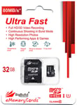 32GB microSD Memory card for Motorola MDC125, MDC150 Dashboard Camera, Class 10