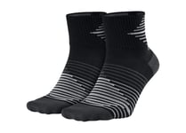 Nike Anti Blister Ankle Running 2 Pack Socks UK 8 - 11 EUR 42 - 46 Black Grey