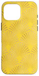 Coque pour iPhone 16 Pro Max Ambre Glow Jaune Orange Art Déco Motif éventail