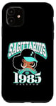 iPhone 11 Sagittarius 1985 Turquoise Birthday Afro Zodiac Queen Case