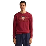 GANT Men's Archive Shield C-Neck Sweater, Plumped Red, XS