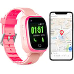 Montre Traceur GPS 4G pour Senior Enfant Localisation Température Cardio Pression Rose YONIS