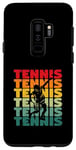 Coque pour Galaxy S9+ Silhouette de tennis rétro vintage joueur entraîneur sportif amateur
