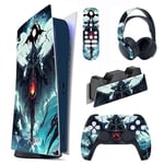 PlayVital Autocollants Skin Decal pour ps5 Manette,Sticker Vinyle Habillages pour ps5 Console Édition Numérique&Station de Charge&Casque&Télécommande Média-Champ du Diable