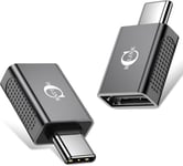 Lot de 2 adaptateurs USB C vers USB 10 Gbit/s, USB 3.2 Gen 2 côte à côte, convertisseur USB C mâle vers USB A femelle pour iPhone 15 Pro Max, iPad, iMac, MacBook Pro et appareils Thunderbolt