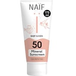 Naïf - Crème solaire avec formule minérale - pour bébé & enfant - SPF 50 - Sans octocrylène - Protection UVA et UVB - Testée dermatologiquement - Respectueux de l'environnement et des coraux - 175ML