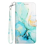 for Samsung Galaxy S24 FE Case, Marble Wallet PU Leather Shockproof Flip Phone Cover Card Holder Magnetic Clasp Kickstand TPU Inner Shell Bumper Case Cover for Samsung Galaxy S24 FE, Green