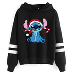 Estetisk Rolig Y2k jultröja Lilo Stitch Tecknad huvtröjor Dam Söt Stitch Anime Manga Hoody Kläder för kvinnor 59025 M