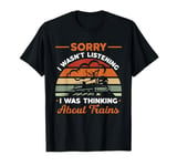 Thinking About Trains Model Railroad Conductor Wagon Train T-Shirt