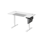 Songmics - Bureau Assis Debout Électrique, 60 x 120 x (72-120) cm, Table Réglable en Hauteur, Mémoire 4 Hauteurs, Pochette, Cadre en Acier, Dessus