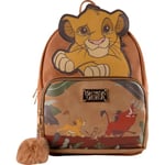 Cerdá Disney Le Roi lion Sac à dos - Simili cuir - Motif Hakuna Matata Simba, Pumbaa et Timon - Marron