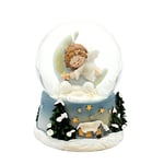 Dekohelden24 W-10033271-Moon Beautiful Snow Globe, Angel Sleeping on Clouds, Elaborately Decorated Base, Dimensions (L x W x H): 6.5 x 9 cm Ball Diameter