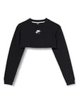 Nike W Nsw Air Top Ls Crop Long Sleeved T-Shirt - Black, Large