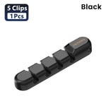 Toocki-Support de fil en silicone pour souris et clavier,enrouleur de câble USB flexible,protecteur d'écouteur - Type 1Pcs 5-Clips Black