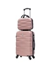 CELIMS - Set Valise Cabine avec Vanity/Trousse de Toilette | Bagages Cabine | Valise Cabine 55x40x20 cm | Valise avec Vanity | Valise Femme | Rose Gold