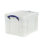 Really Useful Box Square, 42L, Clear Stacking Storage Bin Complete With Lid