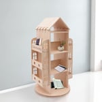 Gojoy - tagère à livres rotative en bois massif - Grande bibliothèque pour enfants - En bois - Rotation à 360 degrés - En forme de maison - Pour