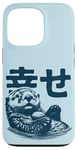 Coque pour iPhone 13 Pro Kanji 'Bonheur' Loutre de Mer avec son Caillou préféré