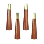 JNMDLAKO 4 Pieces Solid Wood Conical Straight Cone Replacement Furniture Feet Wood Table Legs Furniture Legs for Sofa Bed Cabinet Chair Couch Feet Wood Furniture Legs(Walnut8cm)