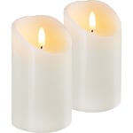 Enne Rustic Flame LED-vahapöytäkynttiläsetti, 2 kpl, ivory