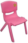 A406 Children Strong Stackable Kids Plastic Chairs Picnic Party Garden Nursery Club Indoor Outdoor (Pink, 3)