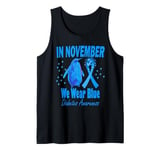 In November We Wear Blue Pesto Penguin diabetes Awareness Tank Top