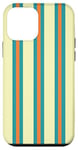 Coque pour iPhone 12 mini Orange Sarcelle Rayures Esthétique Girly Preppy Yellow Stripes