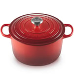 Le Creuset - Signature støpejernsgryte rund 26 cm 6,3L cerise