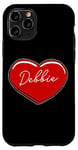 Coque pour iPhone 11 Pro Debbie Cœur dessiné à la main avec inscription « First Name Hearts I Love Debbie »