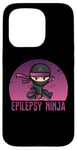 Coque pour iPhone 15 Pro Epilepsy Ninja Support de sensibilisation à l'épilepsie avec ruban violet