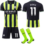 Manchester City 2024-2025 Bortalagströja Barn Kit No.11 DOKU 20