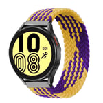 (20 MM keltaisen violetti) Punottu solo silmukkahihna Samsung Galaxy Watch 4 Classic 46 mm 42 mm älykello rannekoru Galaxy Watch Active 2 ranneke 44 mm 40 mm - kellon rannekkeet