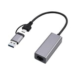 Netværksadapter RJ-45 hun til USB 3.1 og USB-C han