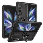 Samsung Galaxy Z Fold4 5G      Military Armour Ring Case    Black