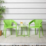 Salon de jardin Extérieur Meuble Patio 3 pcs Table 2 Places en Vert Homestyle4u