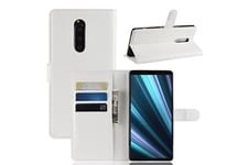 Magunivers Coque et étui téléphone mobile Etui en pu magnétique avec support blanc pour votre sony xperia xz4