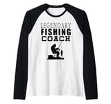 Legendary Fishing Coach Fishing Bigfoot Yeti Sasquatch Raglan Baseball Tee