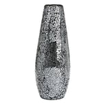 London Boutique Vase décoratif en Verre pailleté pour Fleurs de 40 cm - Motif mosaïque Fait à la Main - Cadeau en Forme de Balle - Noir