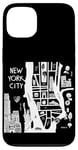 Coque pour iPhone 13 Profitez de New York City The Big Apple Street Food Doodles Map